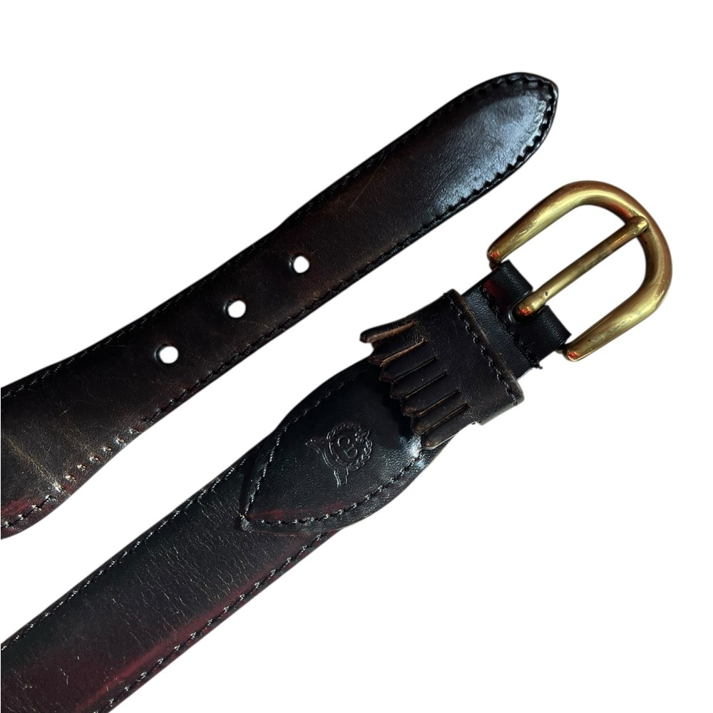 Vintage Christian Dior Men’s Black Full Grain Leather Belt Size 38 Made In Spain